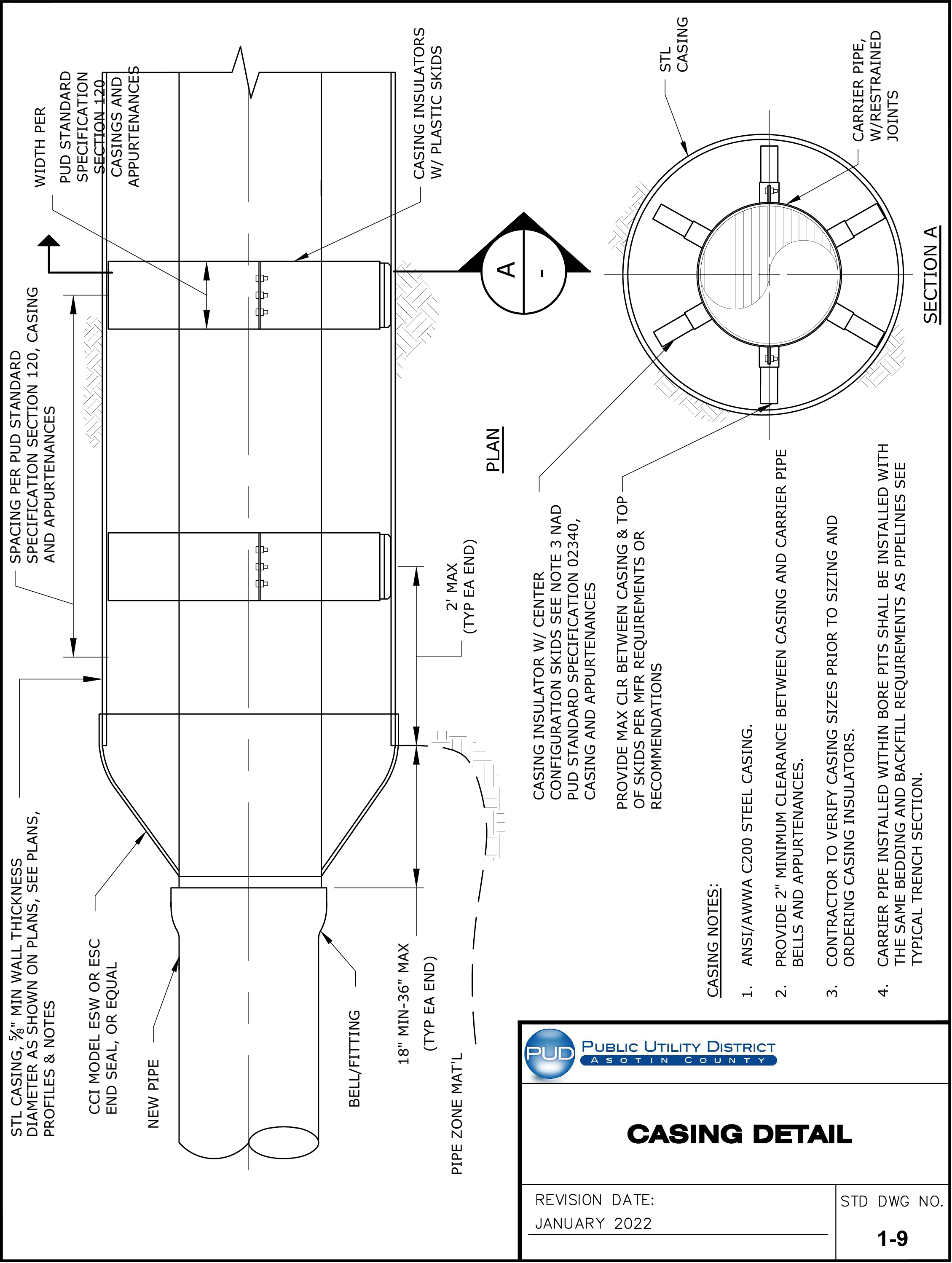 Standard Drawing 1-9 — Casing Detail.