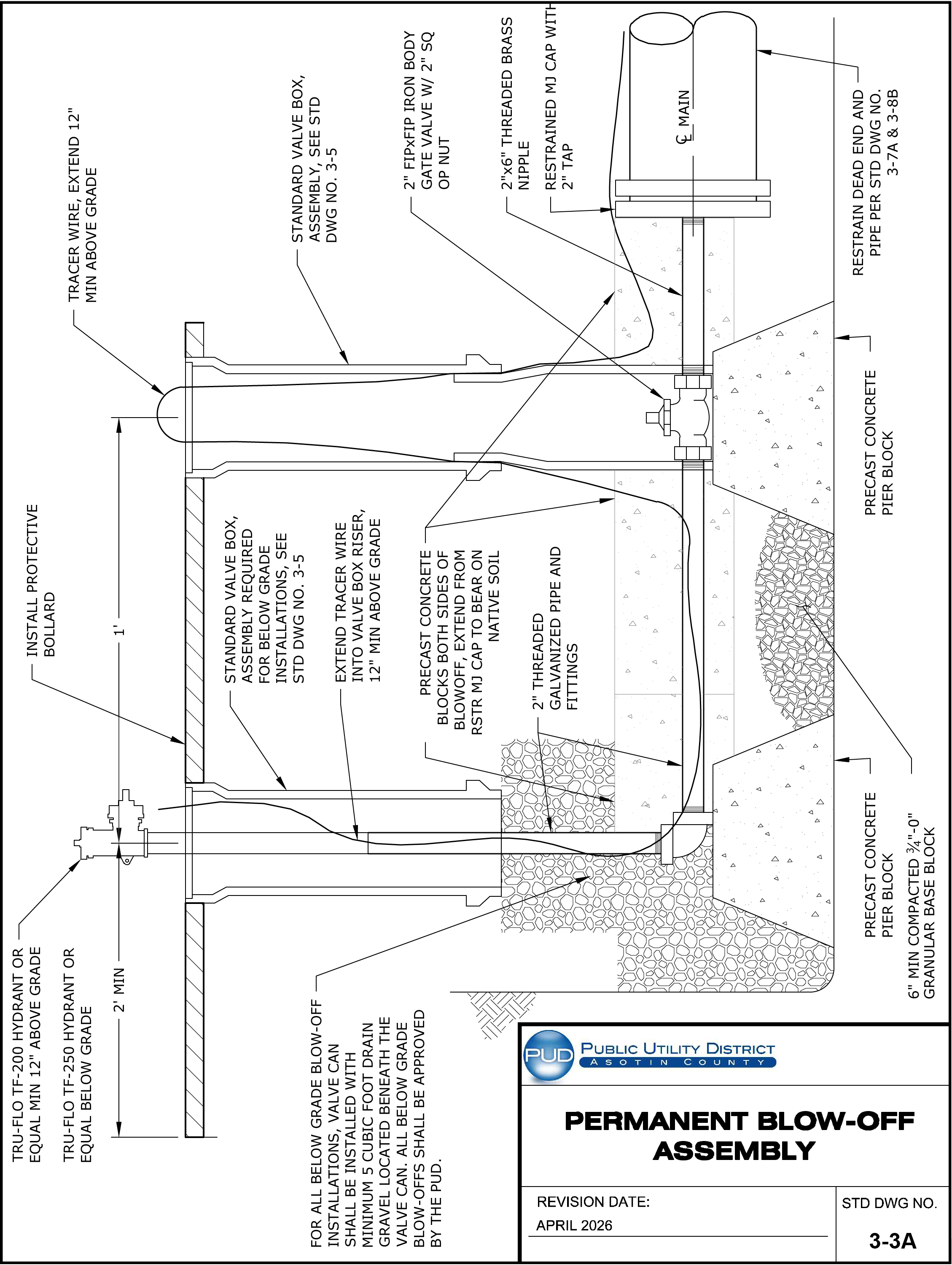 Standard Drawing 3-3A — Blow-Off Assembly (Permanent).