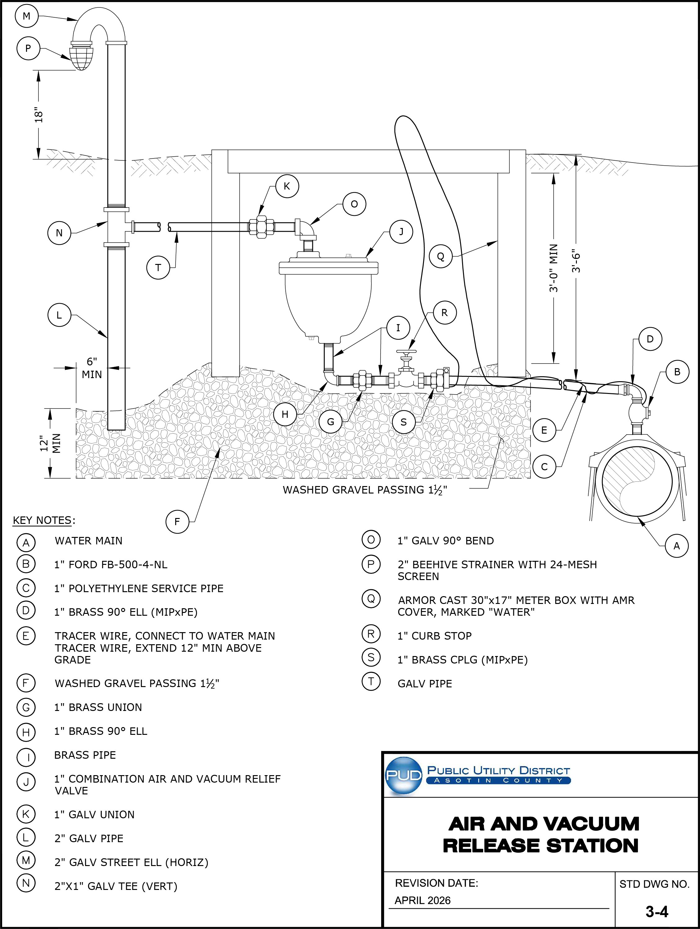 Standard Drawing 3-4 — Air and Vacuum Release Station.